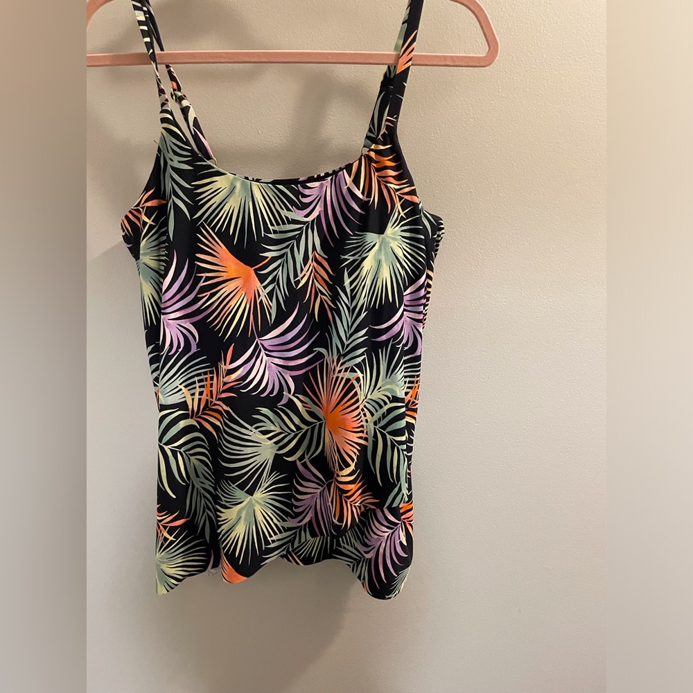 Orange and Black Tropical Top  for Swim